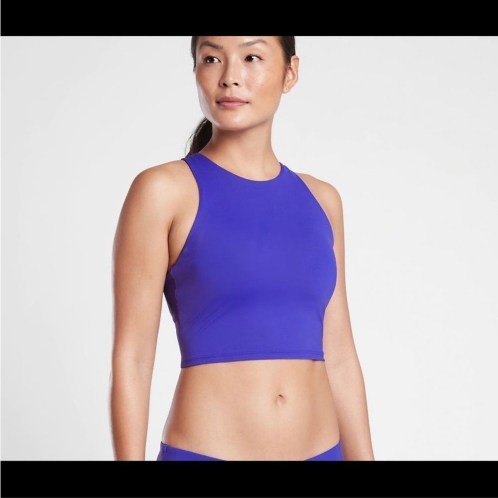 Athleta A-C Conscious Crop Bikini Top. Yacht Blue. Small. NWT